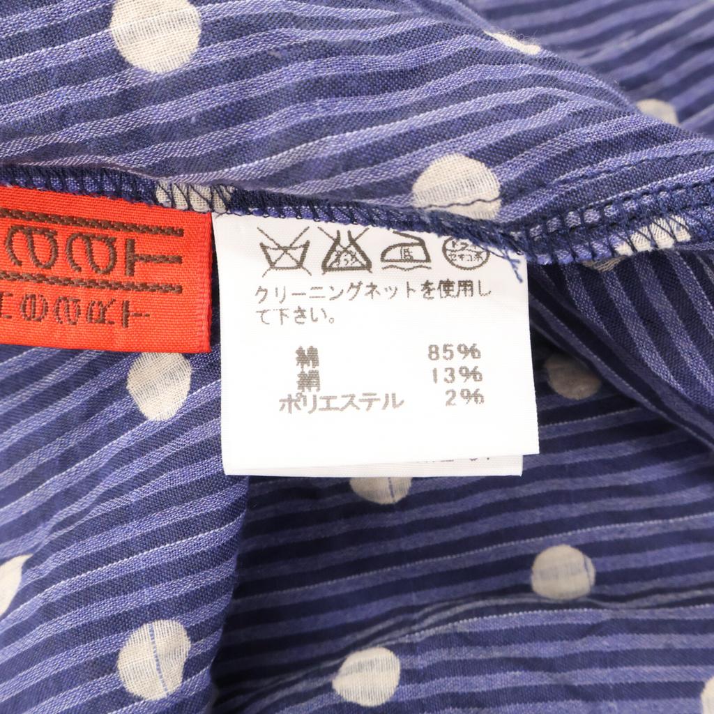 Haat HA53FT562 Blue X White Dot Long Sleeve Dress Dress 3 Blue Beige DotsUsed