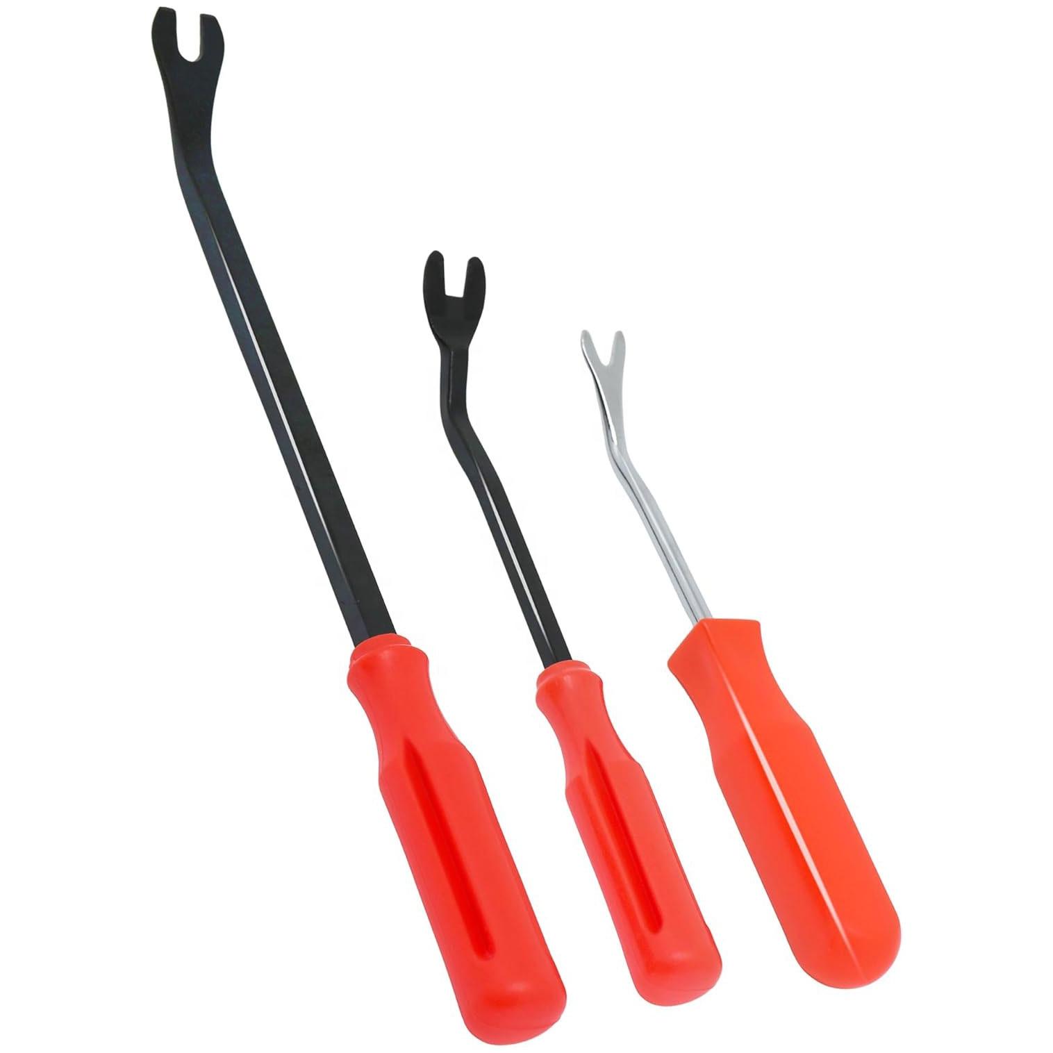 Auto Door Panel Clip Remover Car Plastic Fastener Trim Puller Tool Kit красный
