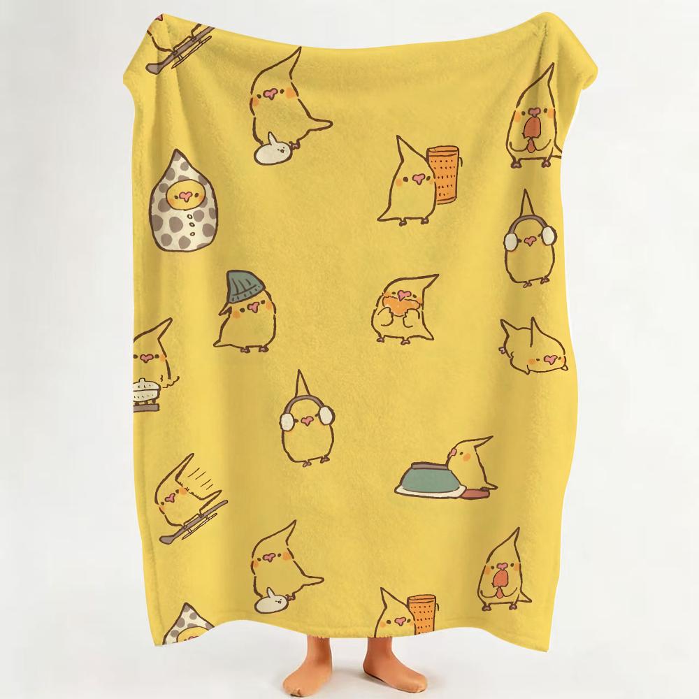 illust Y Yutoriya Throw Flannel Throw Blanket Suitable for Sofa Living Room Bedroom
