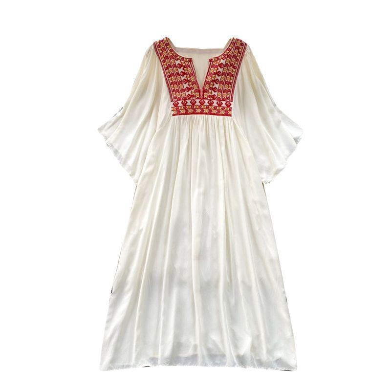 Women's Clothing Plus Size Ladies Ethnic Style Retro Slimming Dress