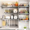 Spice Storage Holder 20x30cm Wall Mounted No Drill Kitchen Organizer Display Rack