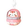 Neck Hanging Fan USB Handheld Rechargeable Cartoon Cute Lovely Animal 3 Gear Electric Small Fan Pink