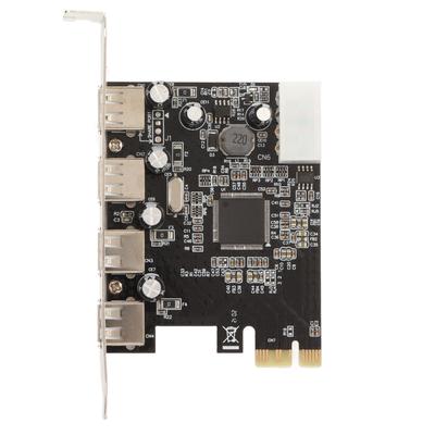 Karta Rozszerzeń PCIe na USB 2.0 4 Porty Zasilanie 4-pinowe 480Mbs Łatwa Instalacja Karta Rozszerzeń USB 2.0