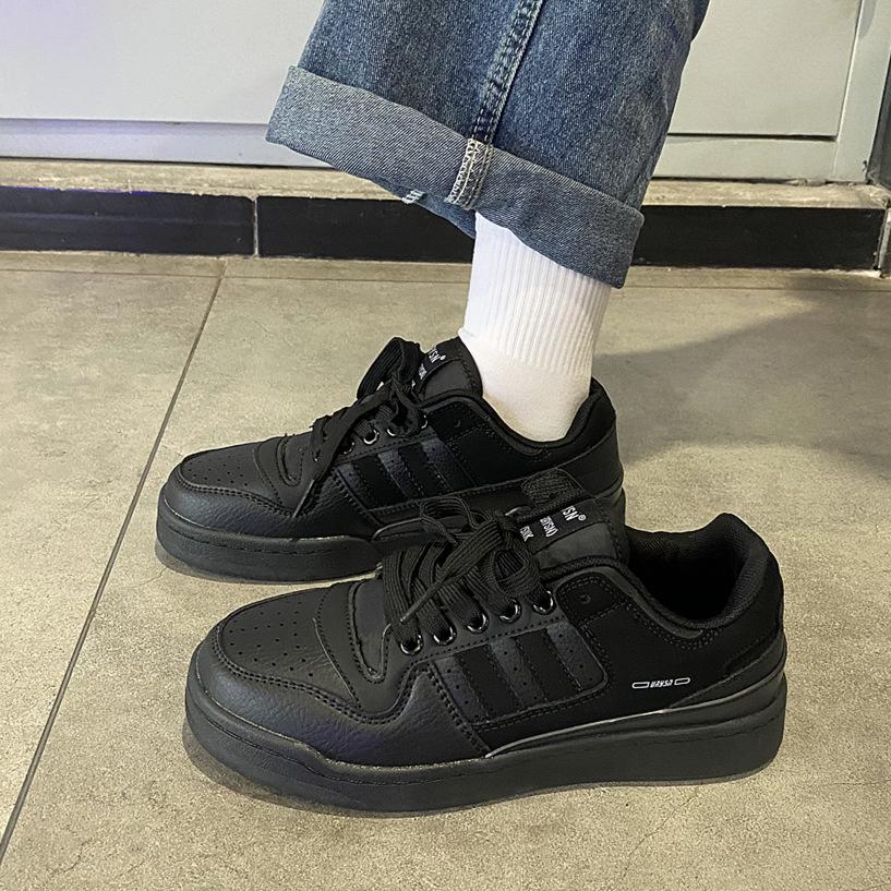 2025 Autumn Hong Kong Style Unisex Sneakers: Trendy Casual Lace-Up White Shoes 38