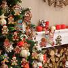 Vintage Cute Cartoon Gingerbread Man Ornaments Christmas Tree Wooden Hanging Decorations Pendants Xmas DIY Hangings Home Decor