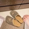 2025 new cool slippers for women, diamond-encrusted one-pedal design in summer, convenient and casual cool half slippers