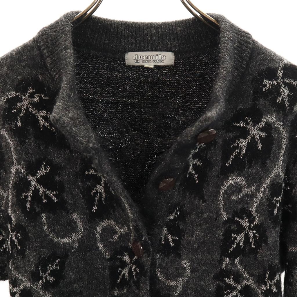 Duemila Di Mila Schon Made In Japan Leaf Pattern 7 Minutes Sleeve Knit Cardigan Women Used