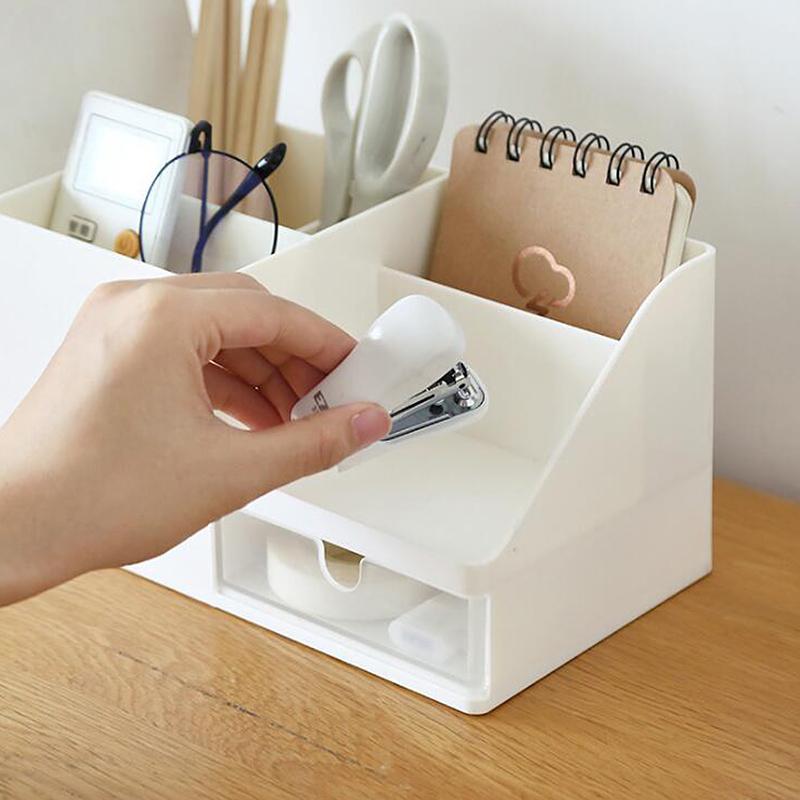 1PC Office Organizer Pencil Storage Holder Bins Penholder Desktop Scalable Sundries Box Stationery Make Up Stationary Supplies
