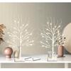 White Birch Tree with LED Lights, Lighted Birch Tree for Tabletop, USB/Battery Operated 24 LED Warm White Tree, 2FT Mini Christmas Tree Decor for