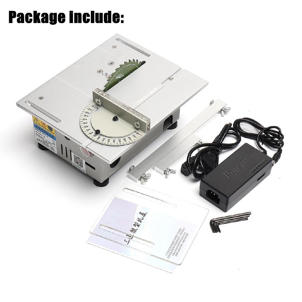 DC12-24V Small Table Saw Blade DIY Woodworking Cutting Machine Cutting Electric Saw Tool with Power Adapter