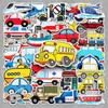 50 Waterproof Cartoon Vehicle Stickers: Decorative Stickers for Notebooks, Journals, and Suitcases