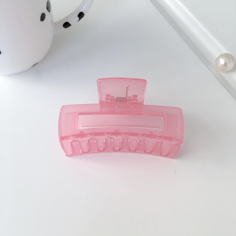 Stylish 8cm Pc Material Jelly Color Hair Claw Clip With Simple Geometric Design