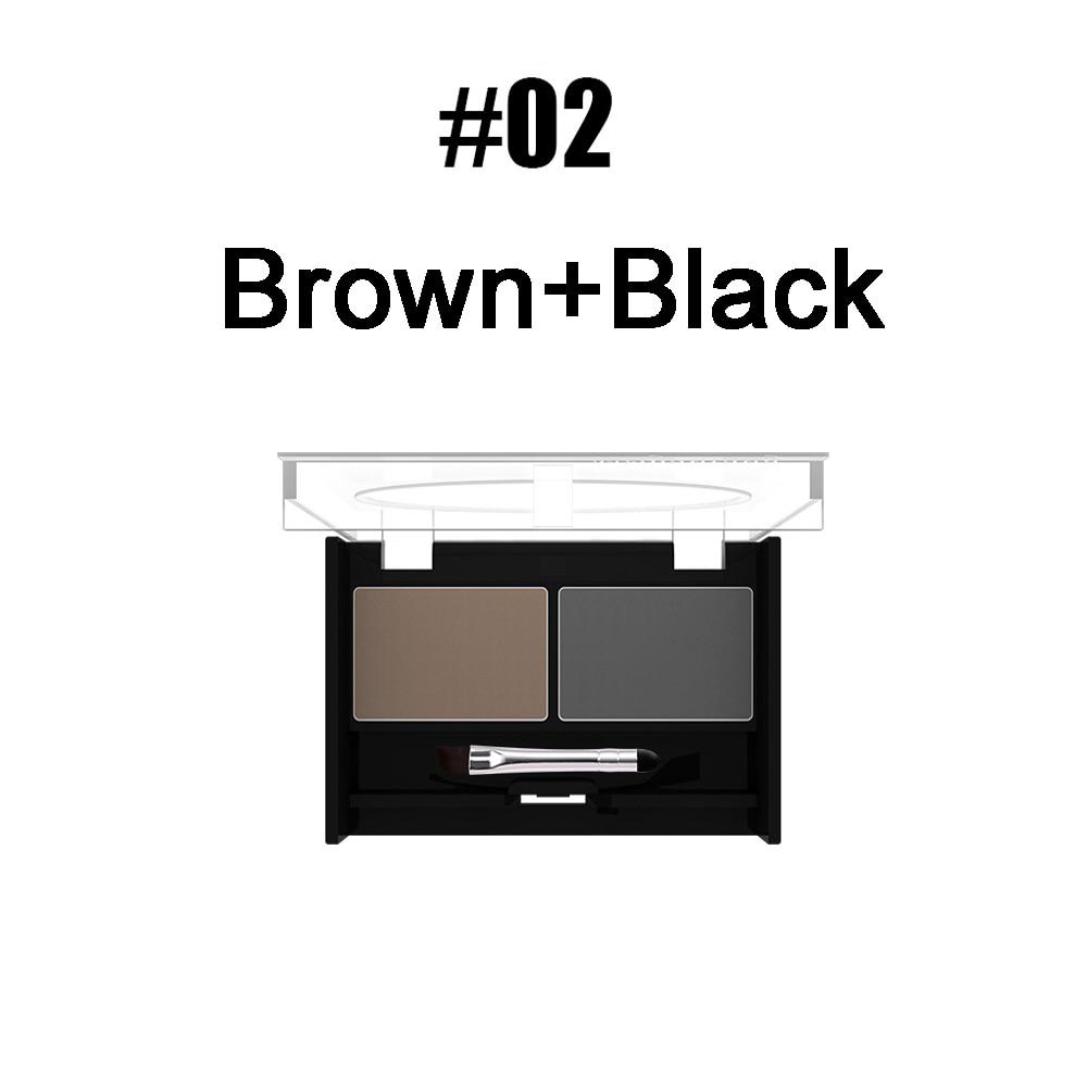 Eyeshadow Cake Makeup 2 Color Waterproof Eyebrow Powder Eye Shadow Eye Brow Palette + Brush Eyebrow Enhancer Professional