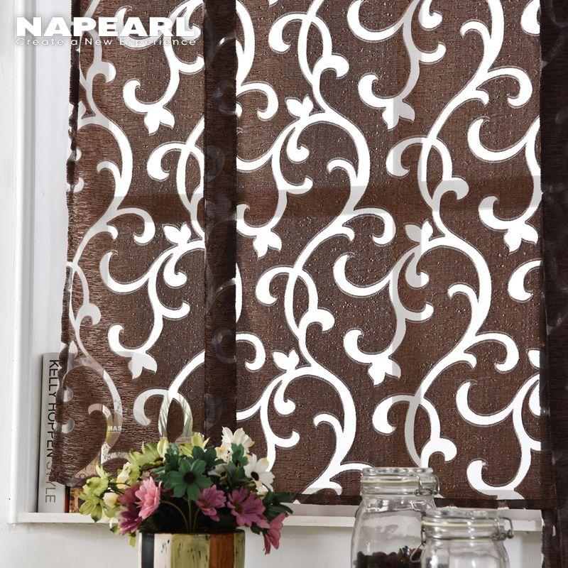 1PZ NAPEARL Tenda Romana Jacquard Tulle Trasparente Corta Decorazione Finestra per Cucina Soggiorno