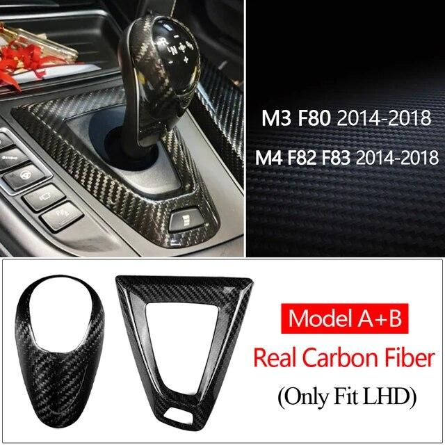 Carbon Fiber For BMW M2 F87 M3 F80 M4 F82 F83 M5 F10 X5M F85 X6M F86 Gear Shift Knob Cover Gearshift Shifter Sticker