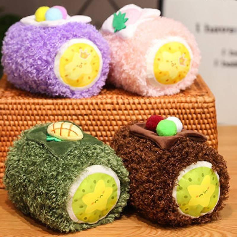 Adorável Pelúcia Macia de Pão de Chocolate Macaron Rolo Suíço Animal de Pelúcia Presente de Aniversário