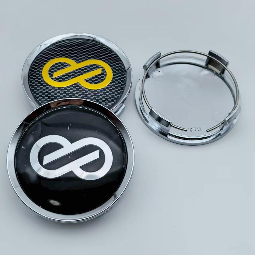 4 Stück Außen-Ø 74mm / Innen-Ø 69mm JDM ENKEI Logo Aufkleber Auto Radnabendeckel Auto Zubehör für Räder Nabenkappe Felge Radkappen Abdeckung Ersatz