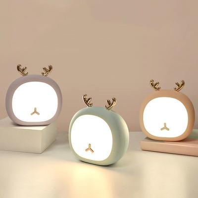 Cute Pet Night Light Deer Nursey Light for Kid Baby Stepless Touch USB Rechargeable Table Lamp Home