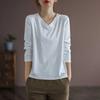 New ArriVals Open Run Women Daily Patch V Neck Long sleeVe Tee