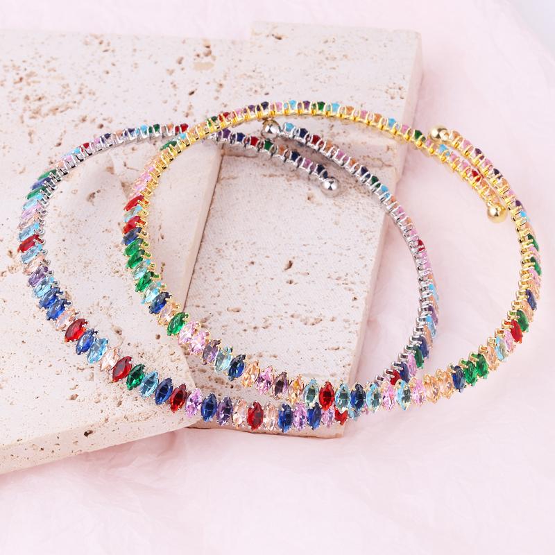 Trendy Tennis CZ Choker Necklace for Women Luxury Dazzling Crystal Iced Out Zirconia Collar Short Chain on Neck Fashion Jewelry