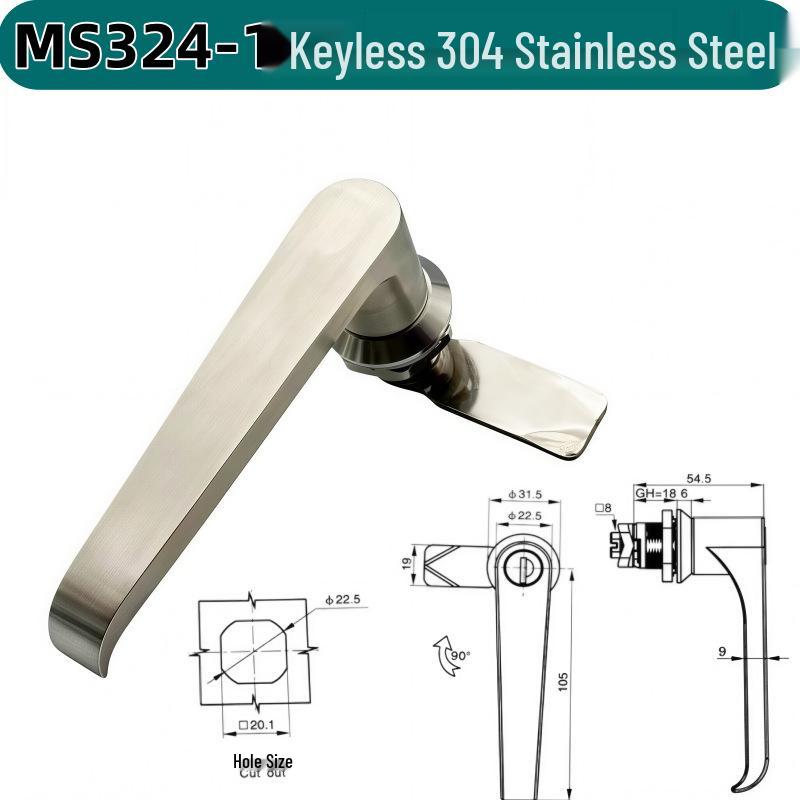 MS324 Zinc Alloy T/L-Type Handle Lock for Air Purifier Door and Industrial Equipment