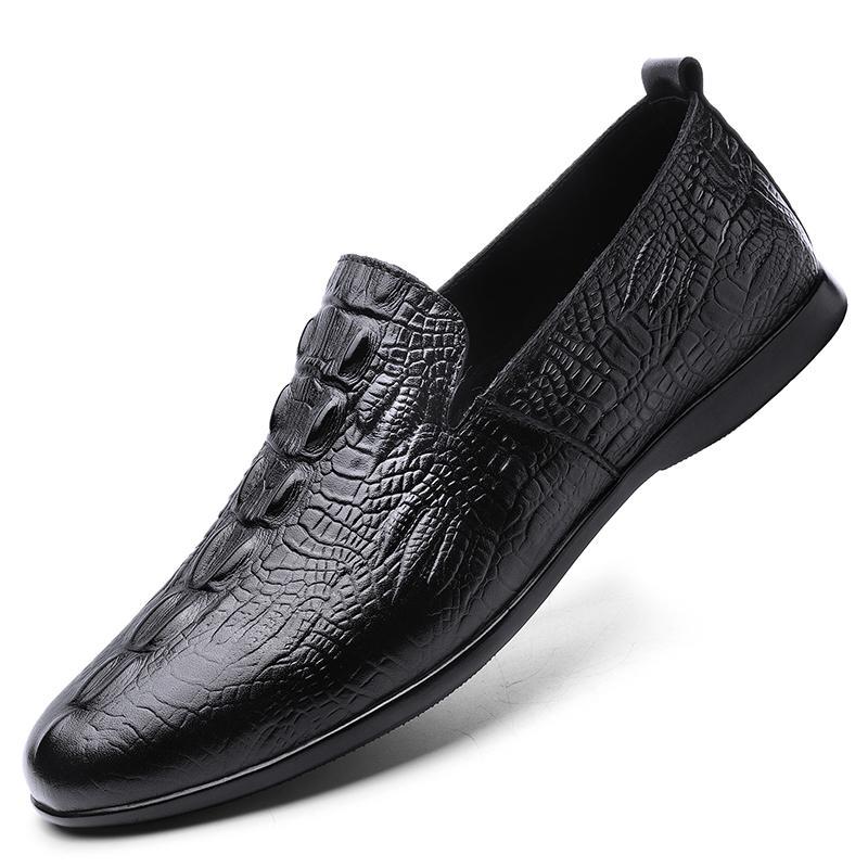 Men's Leather Shoes 2025 New Breathable Casual Doudou Shoes One-pedal Leather Shoes Men's Soft-soled Driving Loafers