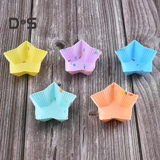 5Pcs 9 Styles Cake Mold Heat Resistant Utility Cake Decorating Muffin Cup