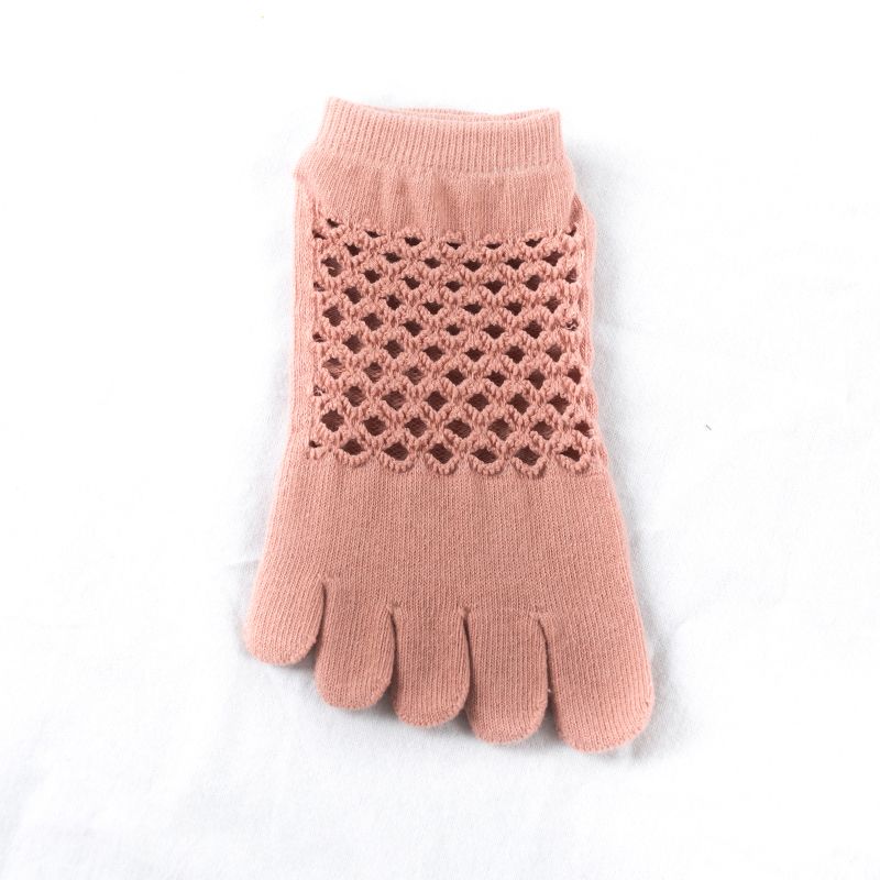 

Летние сетчатые носки для йоги с пятью пальцами, нескользящие, профессиональные женские короткие носки для пилатеса, носки для фитнес-зала для занятий спортом в помещении Honey pink M code [37-39 code]]