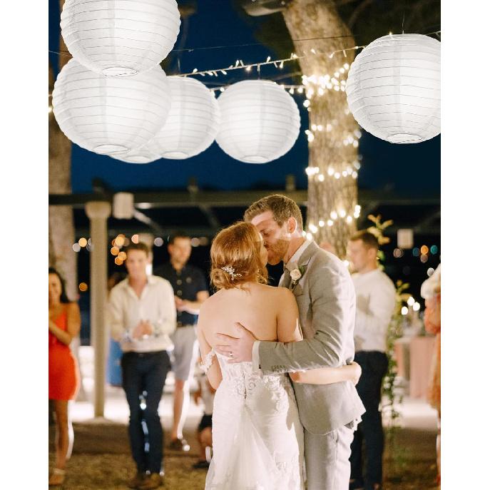 Treela 30 Pack White Chinese Japanese Paper Lanterns Decorative Hanging Ball Round Paper Lantern Lamps for Wedding Birthday Party Home Decorations(10