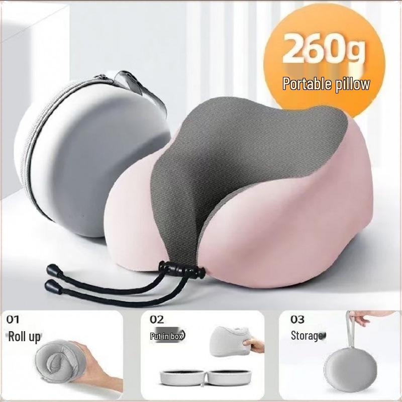 

Портативна U-подібна подушка для шиї для подорожей: Підтримка літака, поїзда, автомобіля Single U-Shaped Pillow + Storage Box