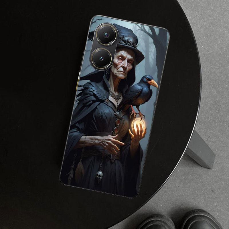 Halloween Moon Witch Horror Phone Case Cover for Xiaomi Poco X6 X5 X7 Pro F7 Ultra Redmi 15C 15 13C 13 12C 12 10C 10 10A 9C 9A 9