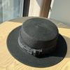 Flat Top Straw Top Hat Women Summer Travel Straw Hat Seaside Vacation Beach Hat