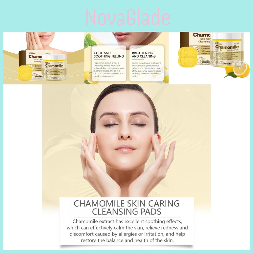 Hoygi Kamille Beruhigende Reinigungspads Sanft Feuchtigkeitsspendend Erfrischend Tiefenreiniger Für Poren 50 Stück