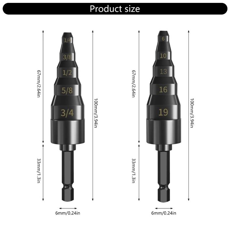 Pipe Stretcher Expander Tool, 5 in 1 Flaring Kit for 6/9/12/16/19mm Tubes with Hexagonal Shank Suitable for Engineering