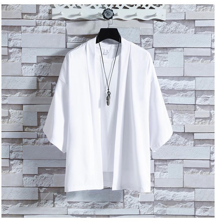 2025 Summer Men's Ice Silk Sun Protection Dao Robe Hanfu: Casual Seven-Sleeve Cardigan Jacket