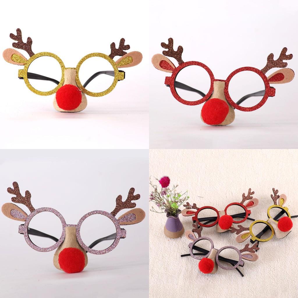 Plastic Christmas Colorful Eyeglasses For Kids With Playful Reindeer And Snowman Design