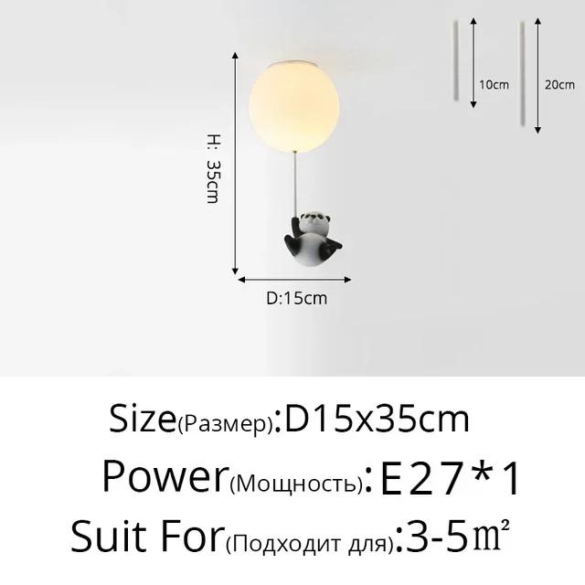 

Современный светодиодный подвесной светильник в виде панды, детский воздушный шар в виде медведя из мультфильма, украшение спальни, коридора, дошкольного учреждения, светильники Cool White no remote