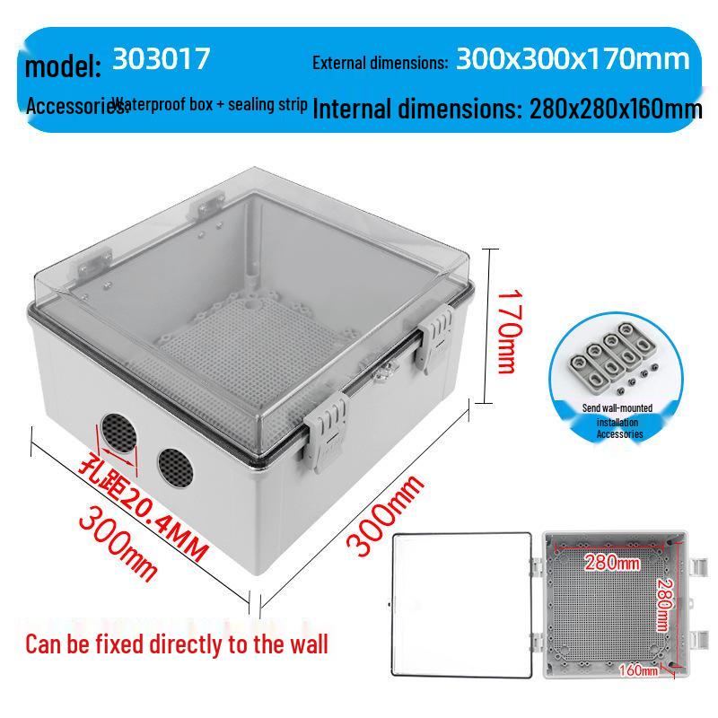 Zamykana wodoodporna skrzynka gniazdkowa zewnętrzna z osłoną przeciwdeszczową