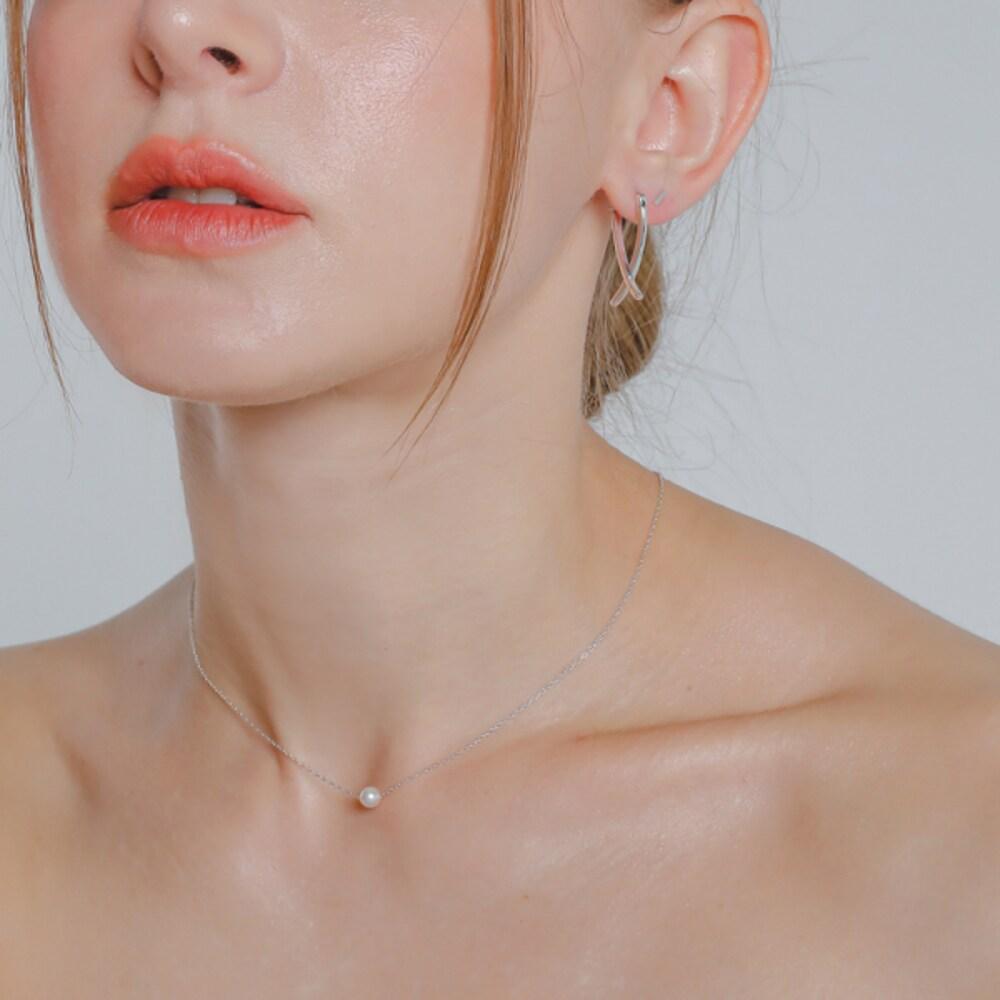 One Ball Point Pearl Necklace N01075