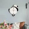 Decoração Panda Relógio de Parede Silencioso Relógio Decorativo Adorável a Pilhas Quarto Mudo Moda Relógios de Parede de Cozinha Movimento Contínuo