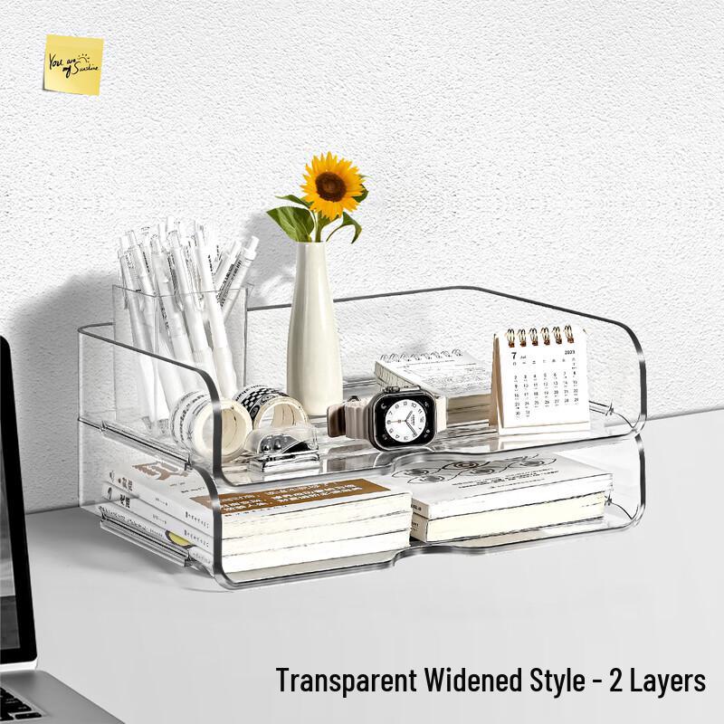 Clear Acrylic Multi-Layer Desktop File Organizer