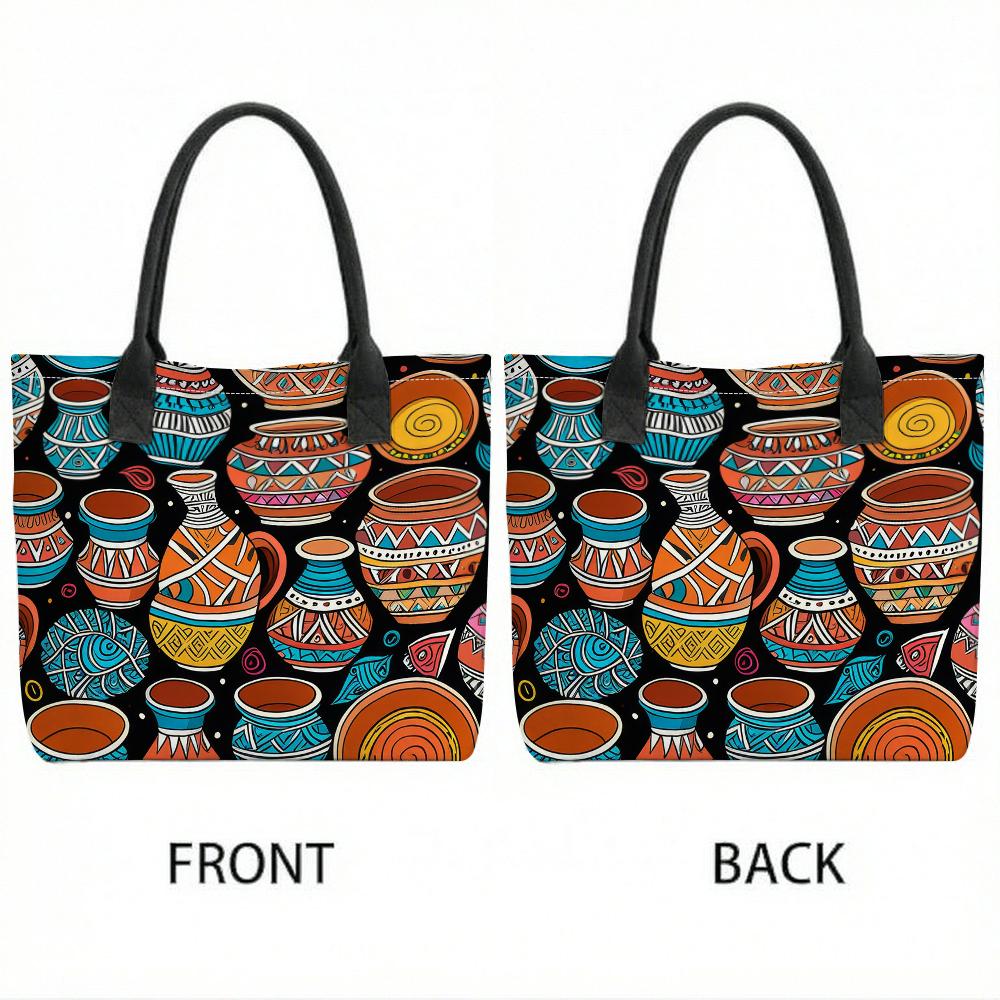  Bohemian Pottery Printed Tote Bag 