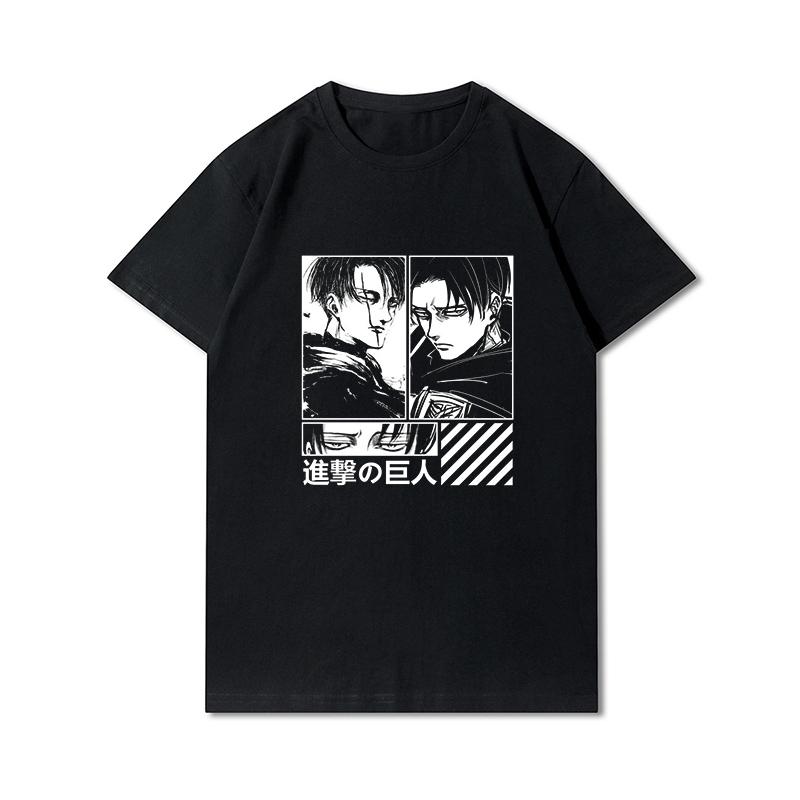 Plus Size Anime Attack On Titan Women's T-shirt Levi·Ackerman Eye Punk Tops Summer Harajuku Loose Gothic Short Sleeves Tshirt