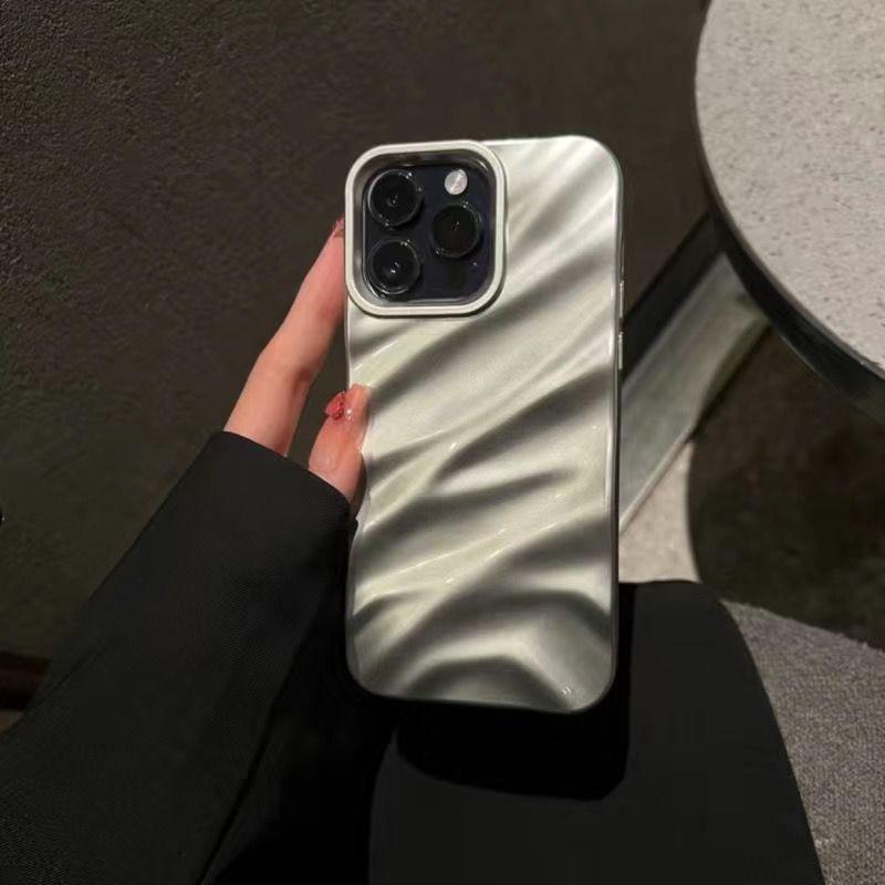 

iPhone 17 Pro Max Solid Color Pleated Soft Case for Apple 11/12/13/14/15/16 Series iPhone 17 Pro