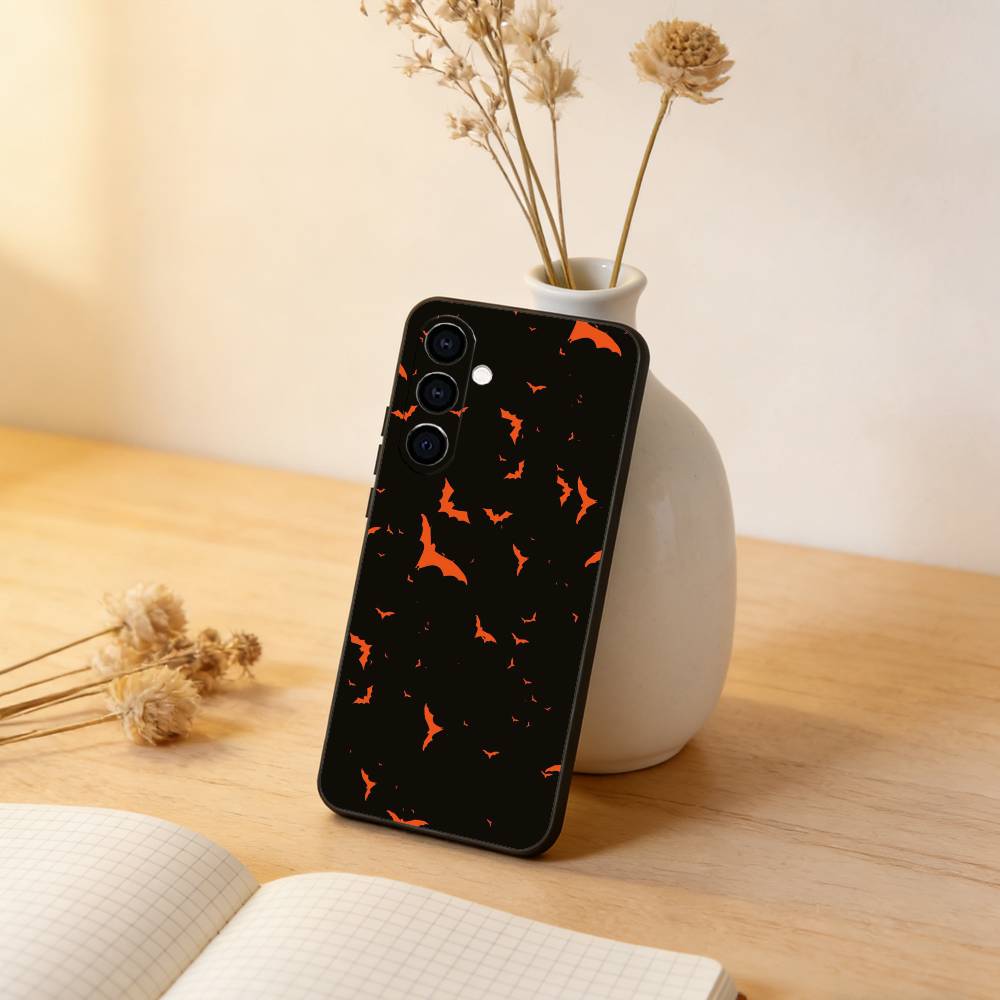 Halloween Pumpkin Head Phone Case Black Silicone Soft For Samsung Galaxy A73,A72,A71,A70,A53,A52,A51