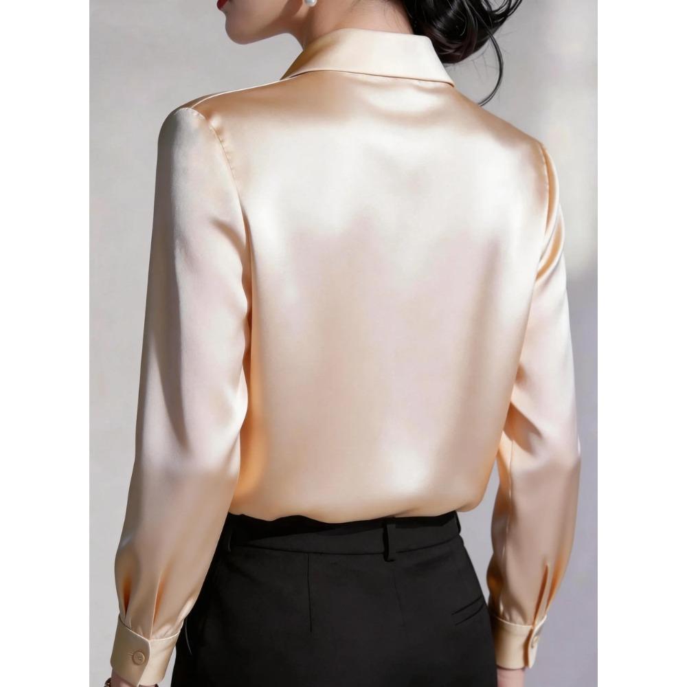 Summer-inspired, Versatile Long-sleeved Blouse with A Bow Collar for Women