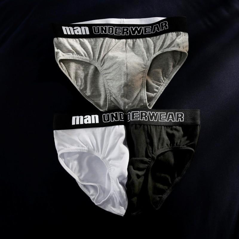 Men's Plus Size Pure Cotton Mid-Waist Triangle Briefs - Loose, Breathable, Solid Color Shorts