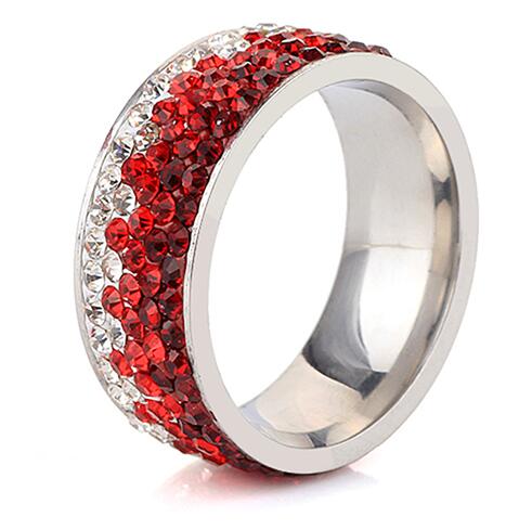 Gold Crystal Jewelry Free Shipping Wholesale Gold Color Stainless Steel Crystal Weddind Rings for Women