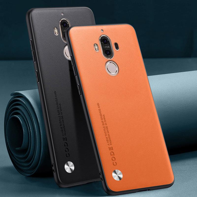 

For Huawei Mate 9 Case Luxury PU Leather Phone Case For Huawei Mate 9 Mate9 Back Cover Matte Silicone Shockproof Full Protection For Huawei Mate 9 матовий чорний колір