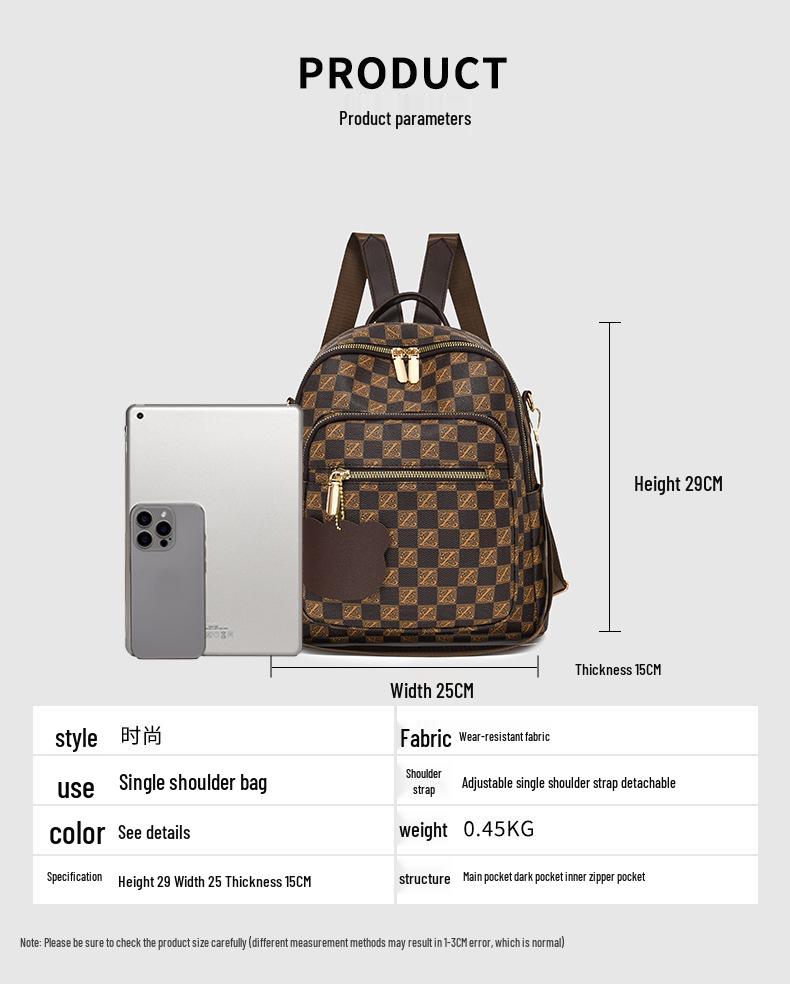 Damenmode Rucksack mit großem Fassungsvermögen und Print für den lässigen Pendelverkehr und die Nutzung im mittleren Alter